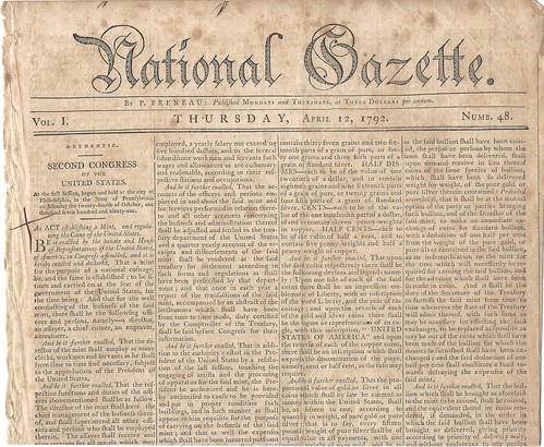 1792 Mint Act in National Gazette