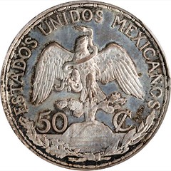 1907 MEXICO Silver 50 Centavos Pattern reverse