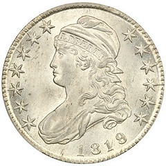1819 over 8 Half Dollar obverse