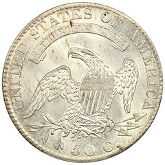 1819 over 8 Half Dollar reverse