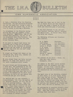 Iowa Numismatic Association newsletter July 1943