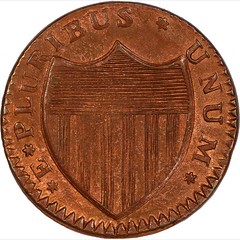 1786 New Jersey Copper. Maris 21-N Wide Shield reverse