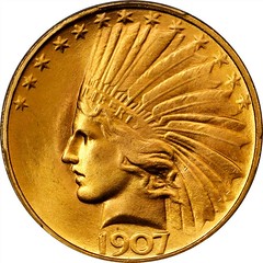 1907 Indian Eagle Rolled Rim obverse