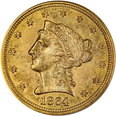 1864 Quarter Eagle obverse