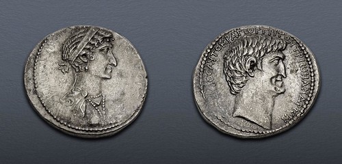 696_1 Cleopatra and Mark Antony silver tetradrachm