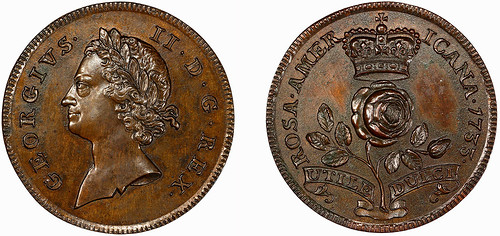 Martin Two 11 1733 Rosa Americana Pattern Twopence