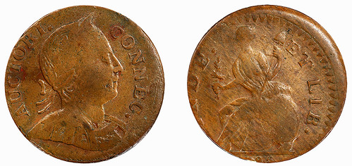 Martin Two 03 1786 Connecticut Copper. Noble Head