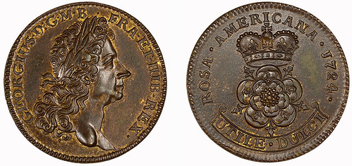 Martin Two 10 1724 Rosa Americana Pattern Twopence