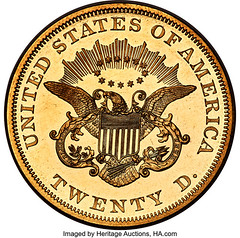 1860 Liberty double eagle reverse