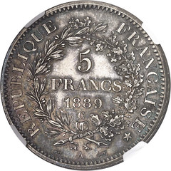 00791r Silver 5 Francs reverse