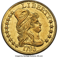 1795 Large Eagle five dollar gold obverse