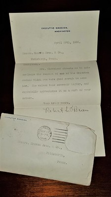 Heeren Family Columbia Shield 1925 White House letter