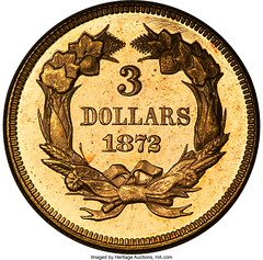 1872 Three Dollar reverse
