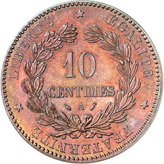 00796r Bronze 10 Centimes reverse