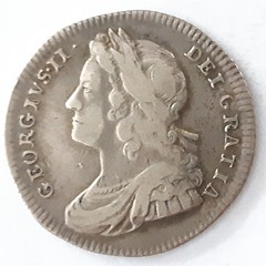 1727 George II shilling obverse