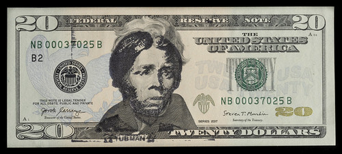 stamp of Harriet Tubman of $20 bill