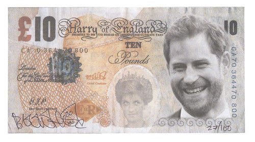 Harry of England Ten Megs fantasy note front