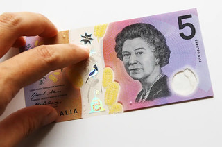 Austrsalia banknote with Queen Elizabeth II