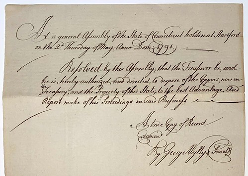Connecticut document 3 copper1791