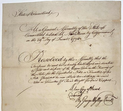 Connecticut document 2 copper1790