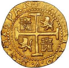 Lima, Peru, gold cob 8 escudos reverse