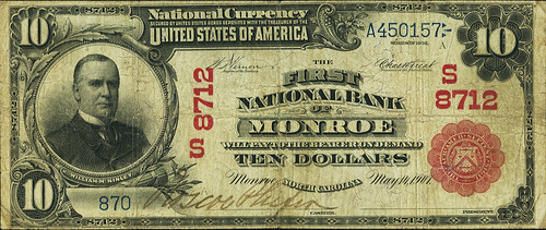 Monroe, NC First National Bank $10