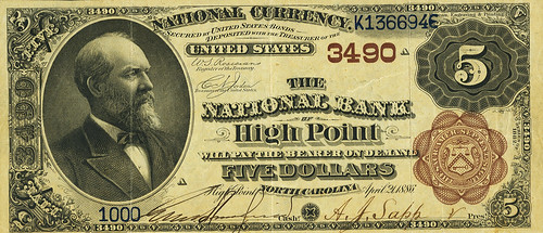 High Point, NC 1882 Brown Back $5