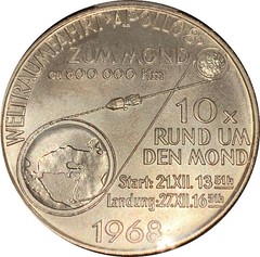 German Apollo 8 Medal reverse