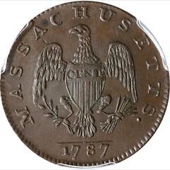 1787 Massachusetts Cent reverse