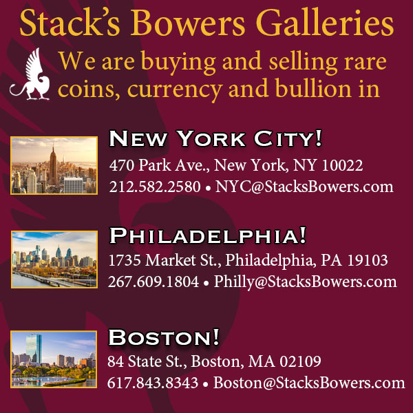 Stacks-Bowers E-Sylum ad 2022-11-13 Locations