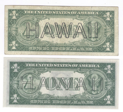 Hawaii $1 Silver Certificate back fake and real