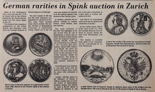 Carnegie Sales SPINK ad Coin World 09-28-1983 pg. 46