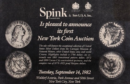 Carnegie Sales SPINK ad Coin World 06-16-1982 pg. 30