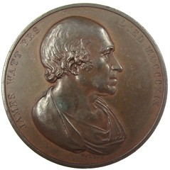 James Watt medalby George Mills obverse