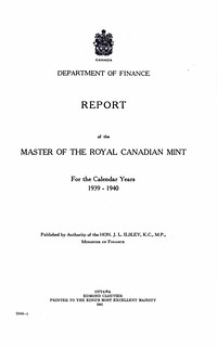 royal canadian mint Report 1939-1940