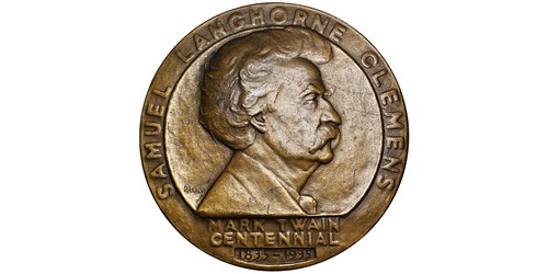 Mark Twain uniface bronze Medal