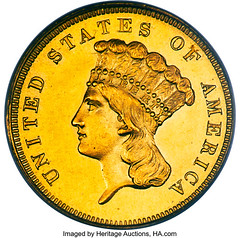 1858 Three Dollar Gold obverse