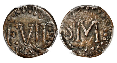 Siege coin Santa Marta Columbia 1813