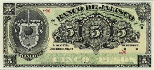 Mexico 1914 5 peso note