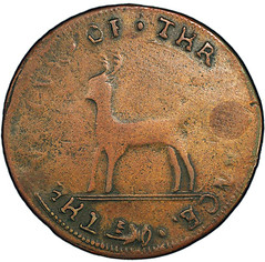 Higley Copper Three Hammers type obverse