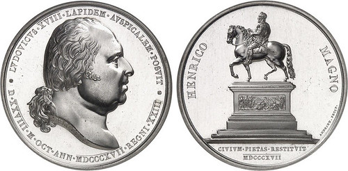 1817 France Platinum Medal of Louis XVIII