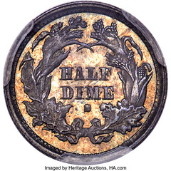 1870-S Seated Liberty Half Dime reverse
