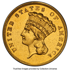 1870-S Three Dollar Gold obverse