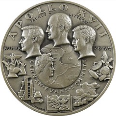 1972 Apollo 17 Medal reverse