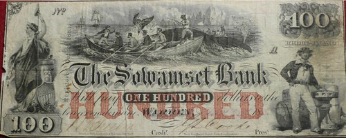 Whale Sowamset Bank $100 note