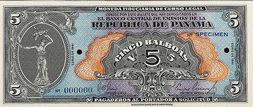 1941 Panama 5 Balboas Arias issue