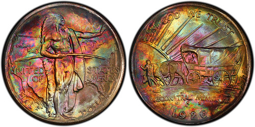 colorized-coins.2 Oregon Trail half dollar
