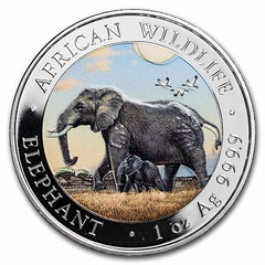 colorized-coins.1 Elephant 1 oz silver