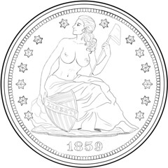 Seated Liberty Coin Drawing