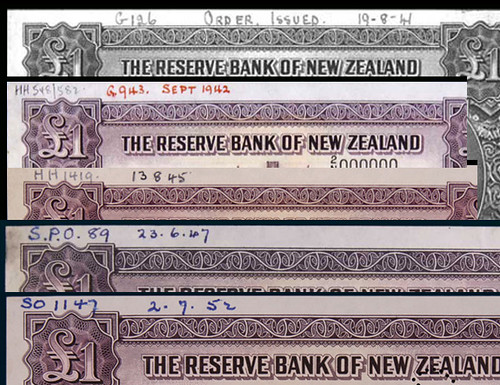 Reserve Bank of New Zealand Specimen Note notations